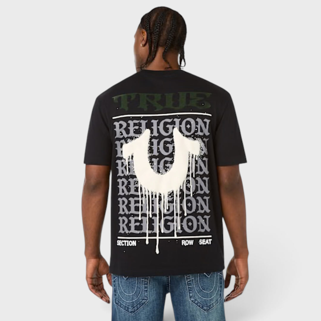 True Religion SS Drippy Horseshoe tee black