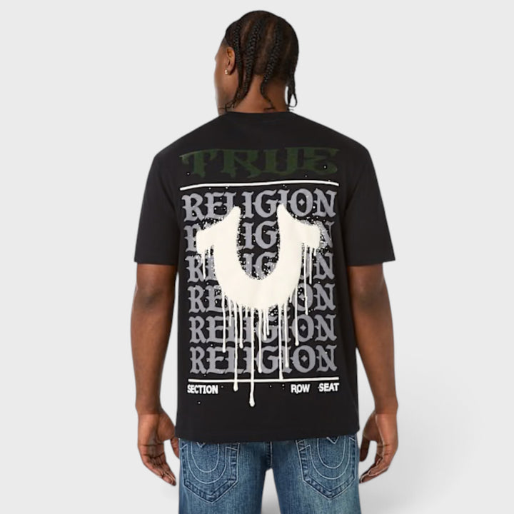 True Religion SS Drippy Horseshoe tee black