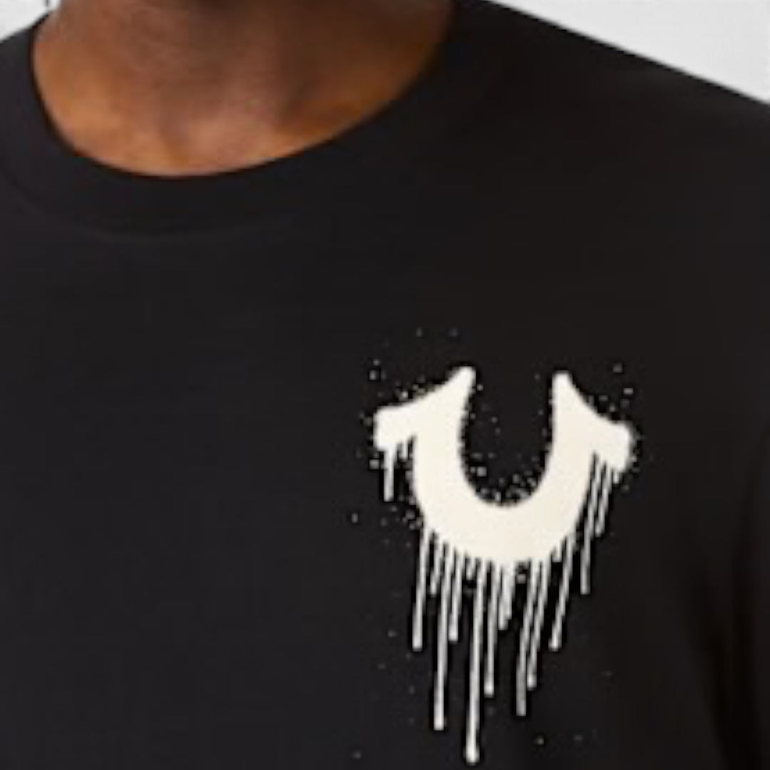 True Religion SS Drippy Horseshoe tee black