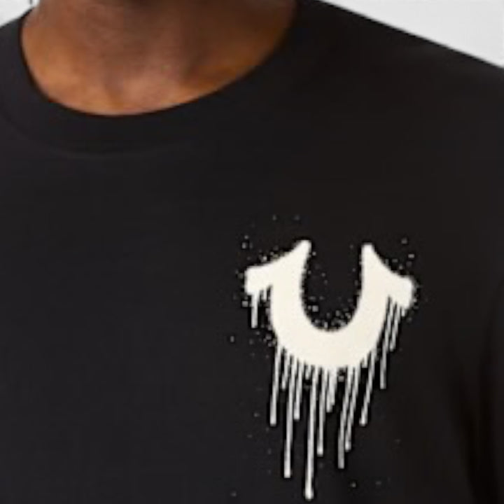 True Religion SS Drippy Horseshoe tee black