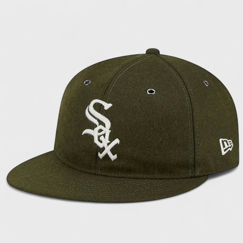 New Era Wool Retro Crown 59Fifty C White Sox olive green - Shop-Tetuan