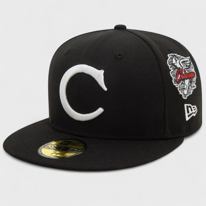 New Era MLB Cooperstown Patch 59Fifty C White Sox black - Shop-Tetuan