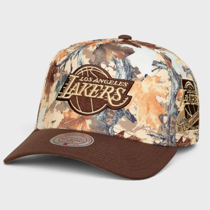Mitchell &amp; Ness NBA Camo Leaf Pro Snapback LA Lakers brown