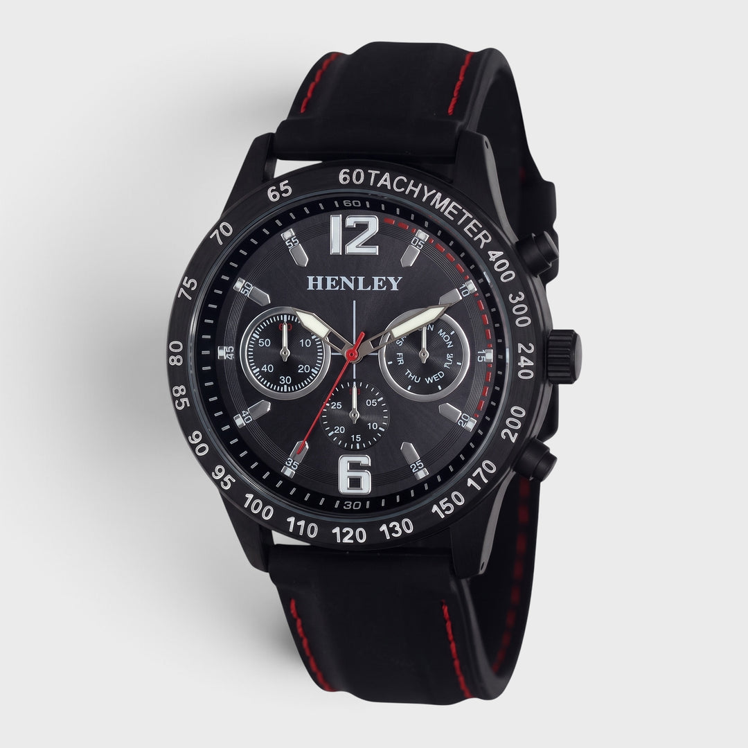 Henley Large Sports Silicone Watch black