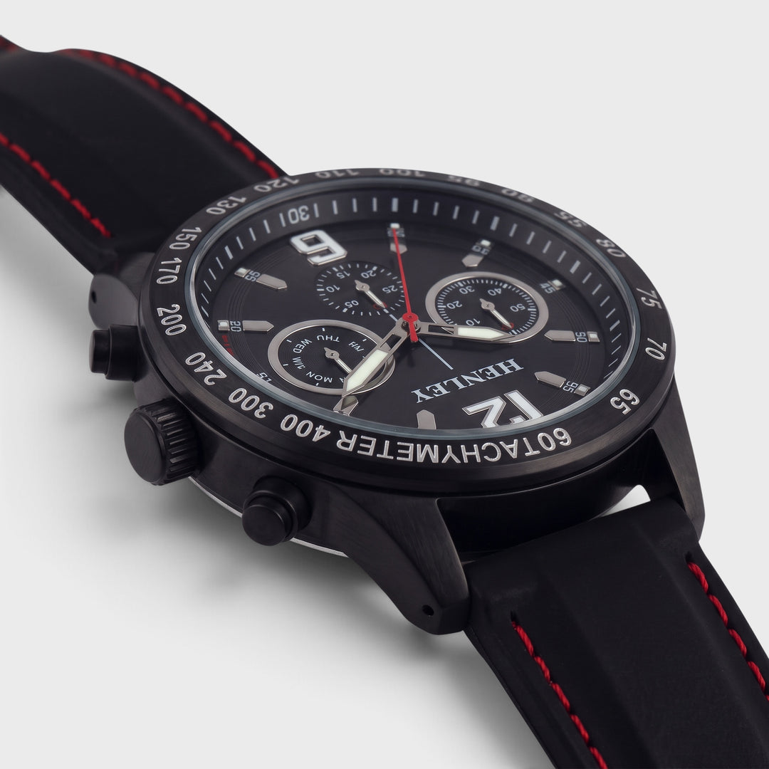Henley Large Sports Silicone Watch black