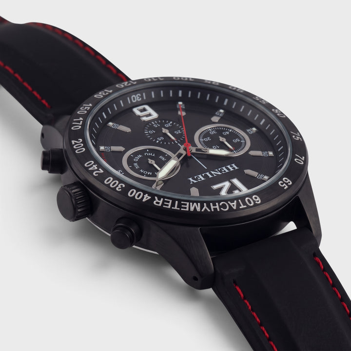 Henley Large Sports Silicone Watch black