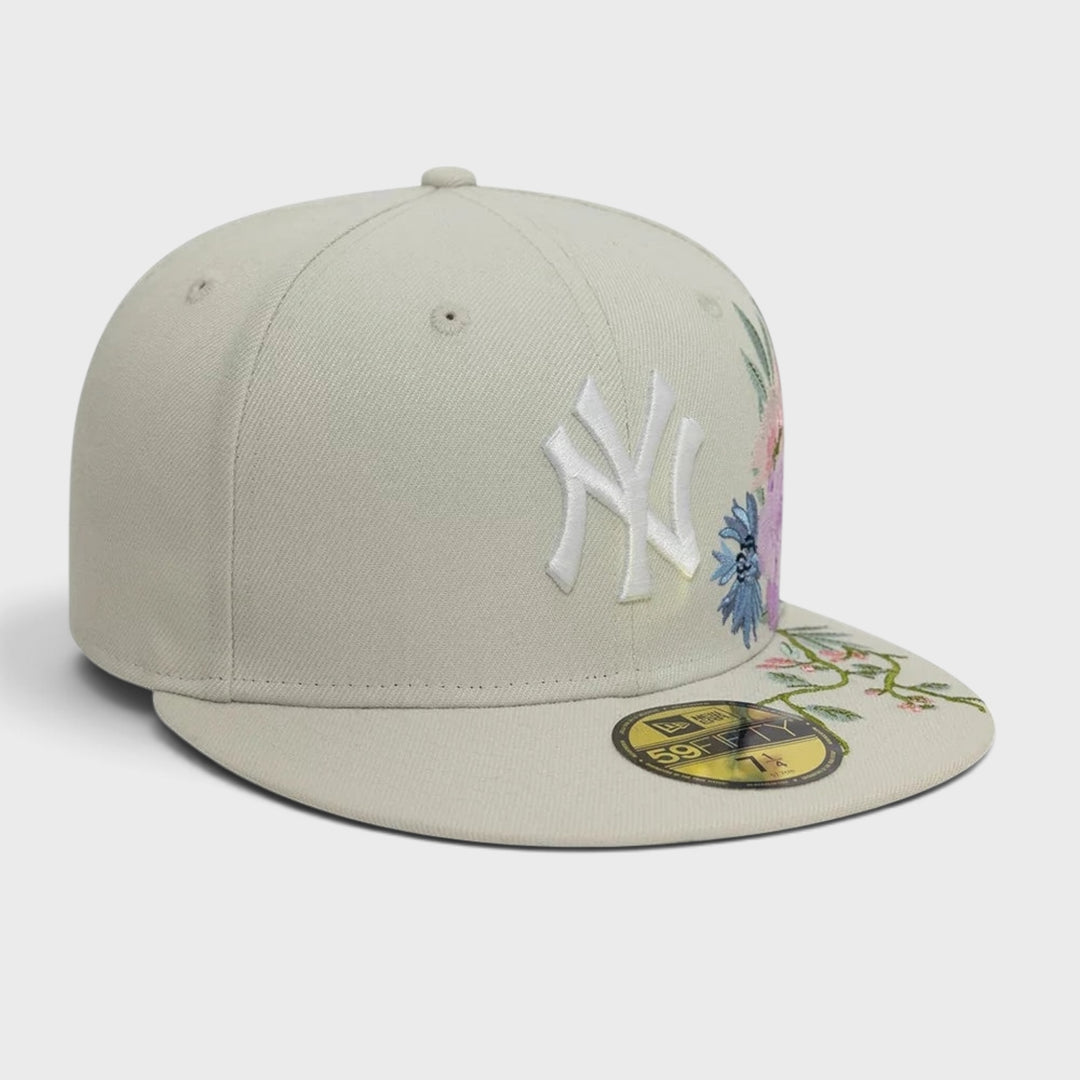 New Era MLB Floral 59Fifty NY Yankees light beige