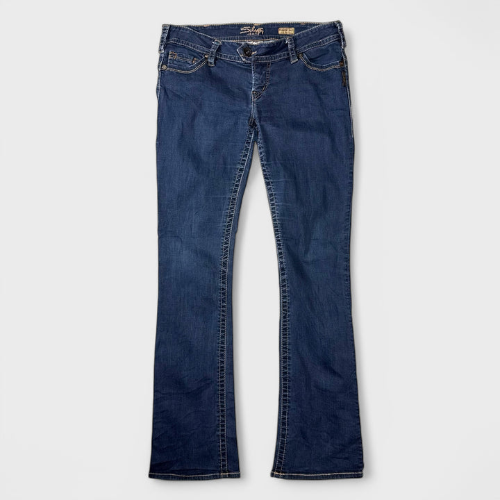 Silver Womens Y2K Jeans Skinny Slim Bootcut dark denim 30 - Shop-Tetuan