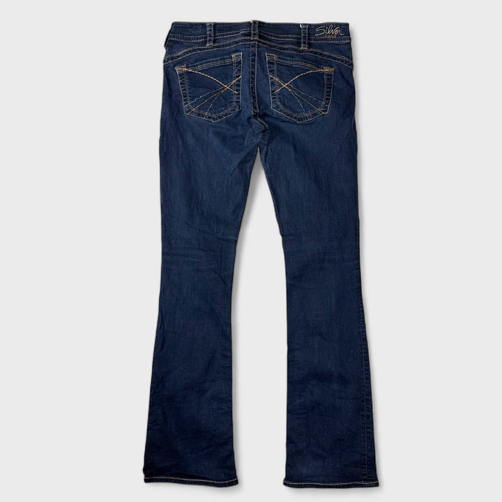 Silver Womens Y2K Jeans Skinny Slim Bootcut dark denim 30 - Shop-Tetuan