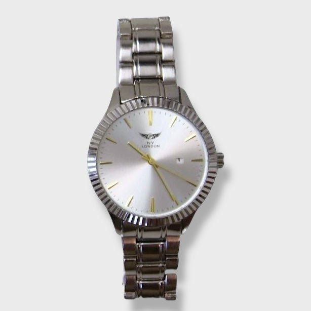 NY London Round Metal Bracelet Watch silver - Shop-Tetuan