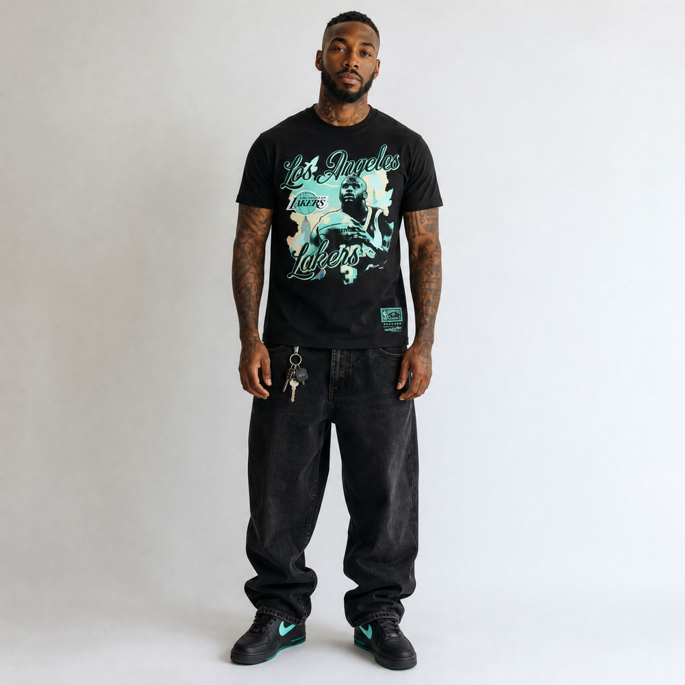 Mitchell & Ness NBA In The City Player Tee S O'neal LA Lakers Black - Shop-Tetuan