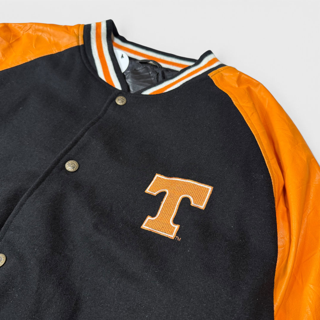 Steve &amp; Barry’s Tennessee Vintage Varsity jacket black/orange L - Shop-Tetuan