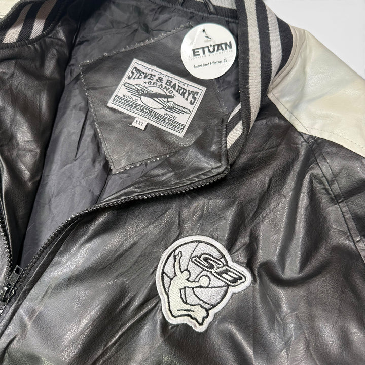 Steve &amp; Barry’s Baller Vintage Varsity jacket black/grey 2XL - Shop-Tetuan