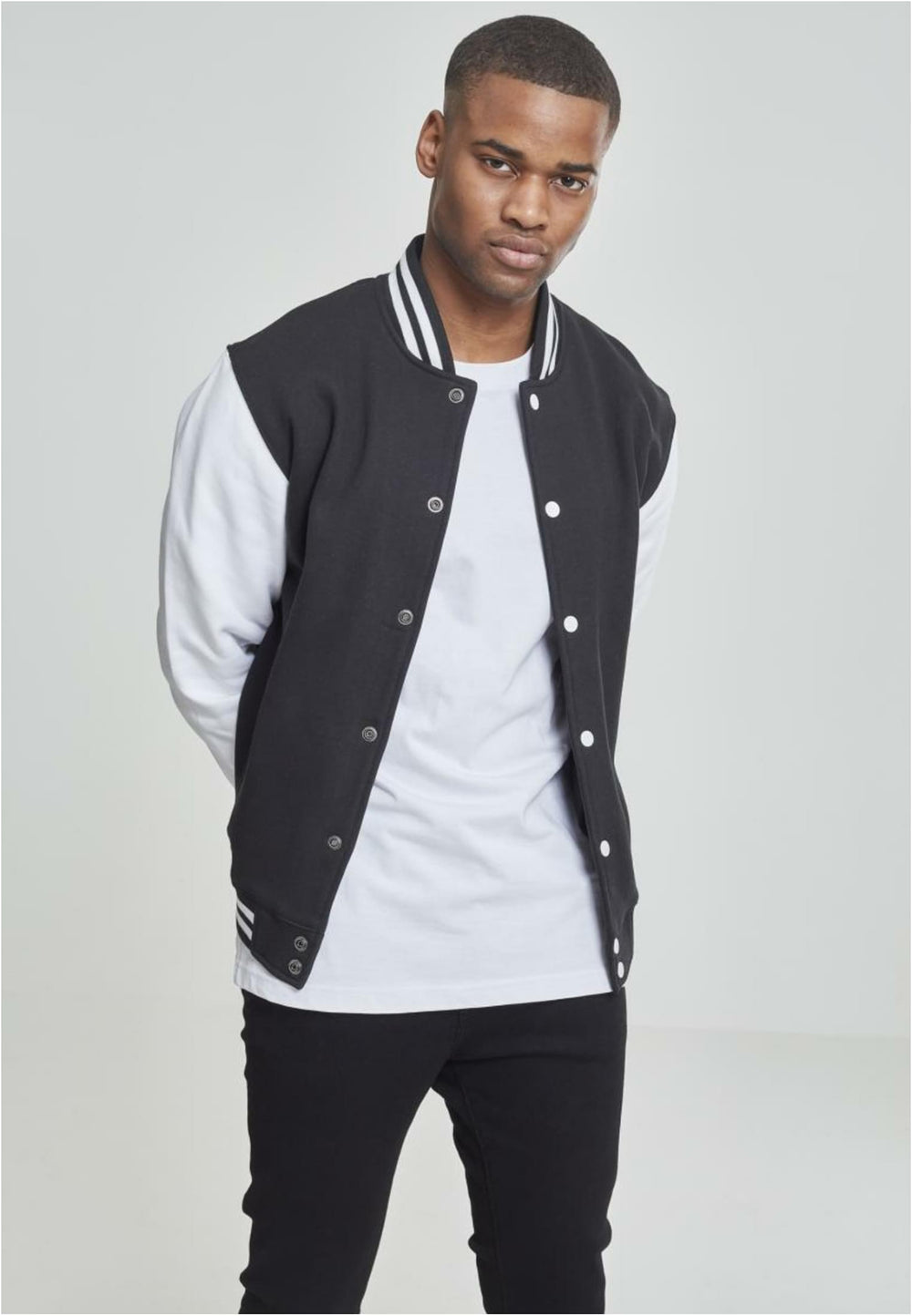 Urban Classics 2-Tone college sweatjacket black/white - Shop-Tetuan