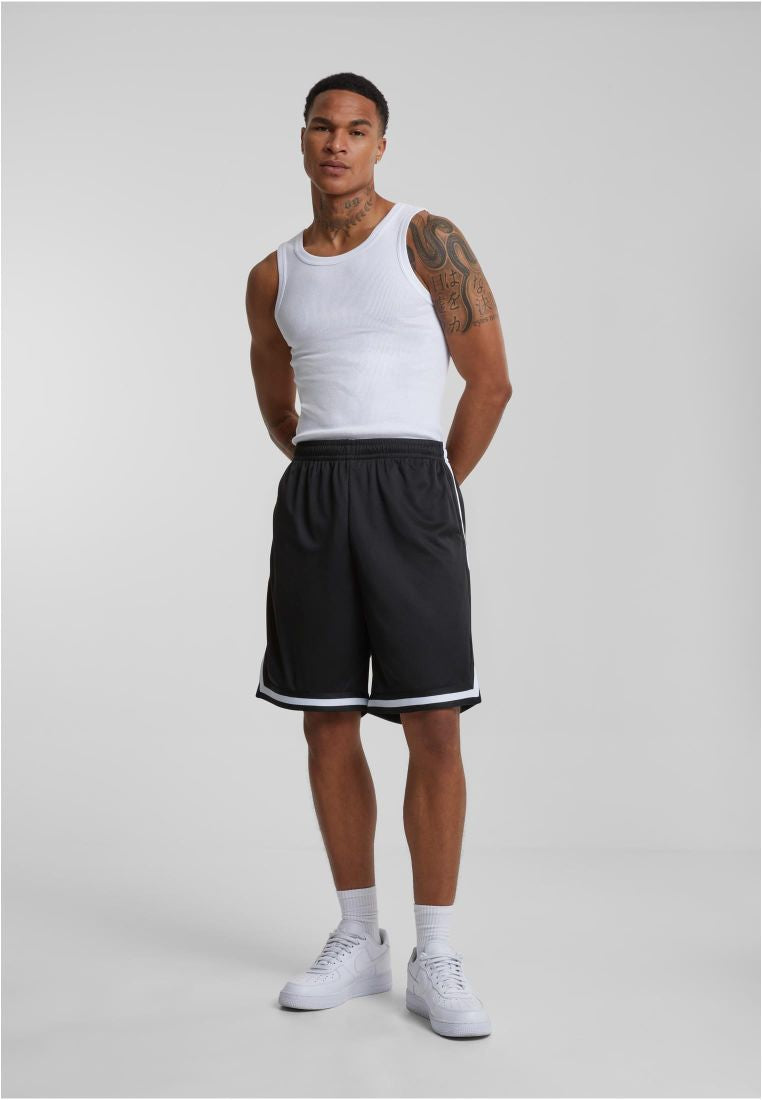 Urban Classics Stripes Mesh Shorts blkblkwht