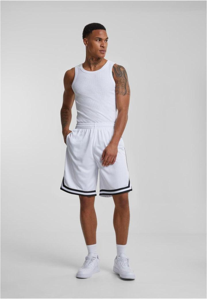 Urban Classics Stripes Mesh Shorts whtblkwht