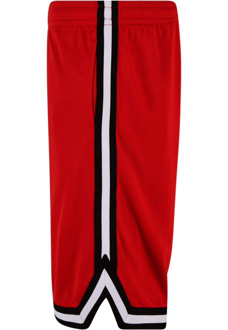 Urban Classics Stripes Mesh Shorts cityred/black/white