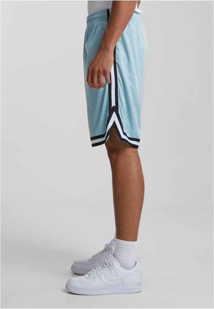 Urban Classics Stripes Mesh Shorts oceanblue/black/white