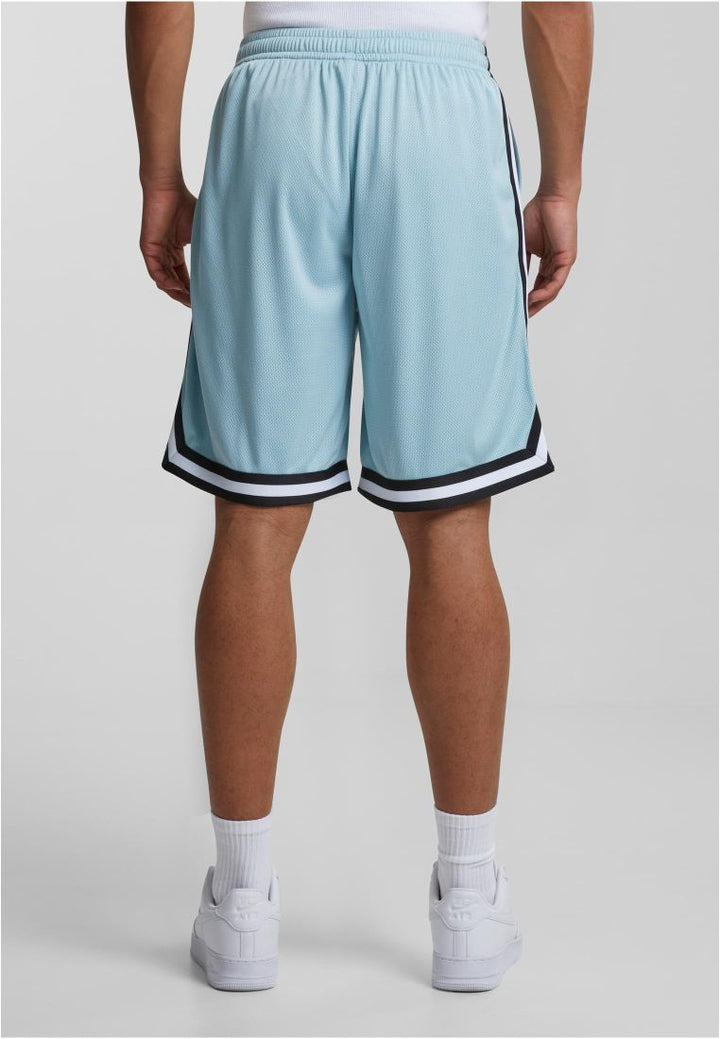 Urban Classics Stripes Mesh Shorts oceanblue/black/white