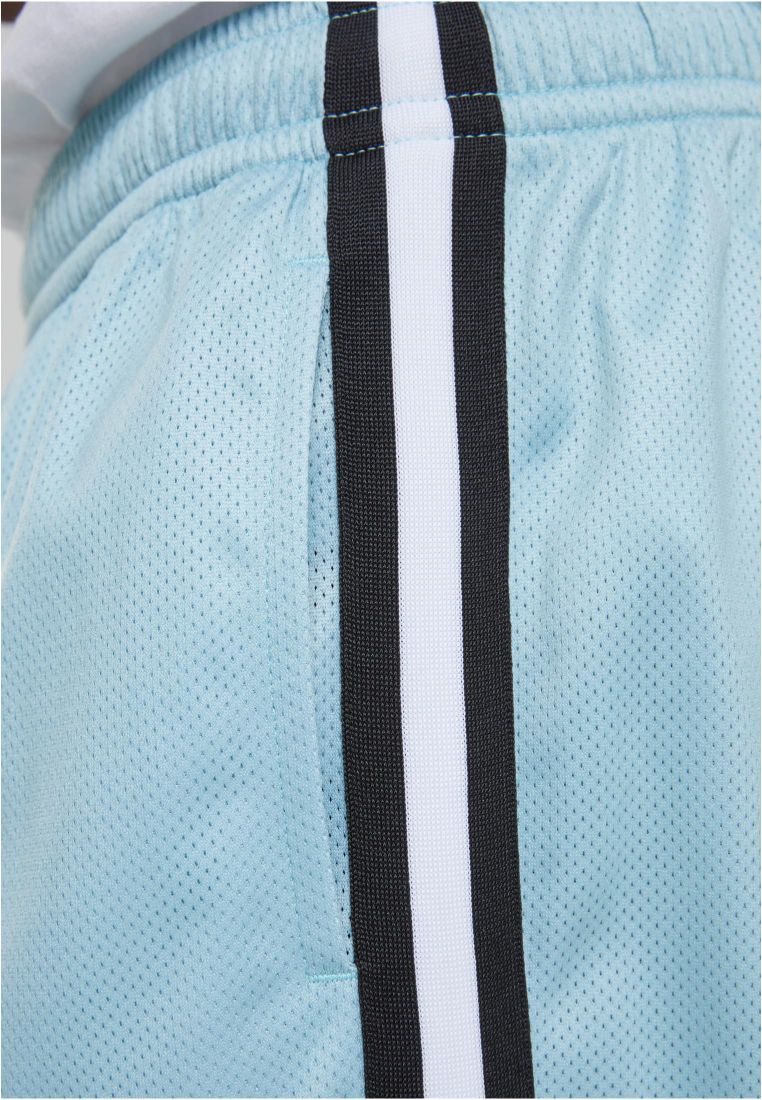 Urban Classics Stripes Mesh Shorts oceanblue/black/white