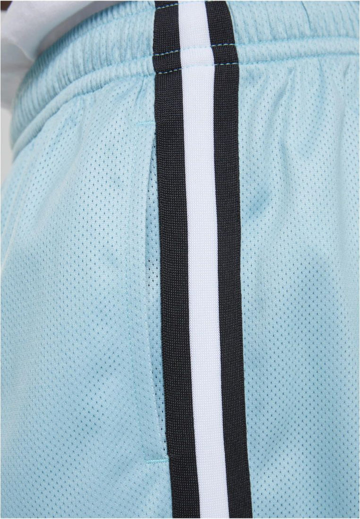 Urban Classics Stripes Mesh Shorts oceanblue/black/white
