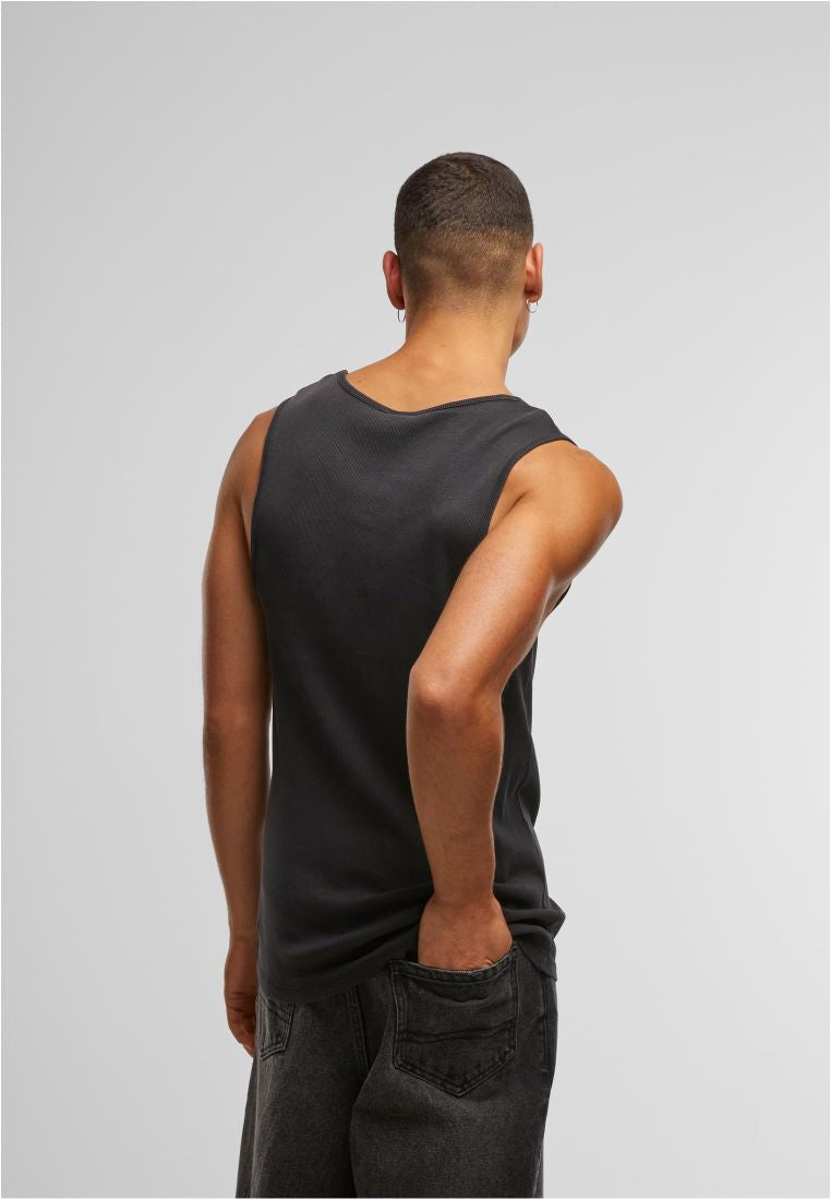 Urban Classics Washed Rib Tanktop black - Shop-Tetuan