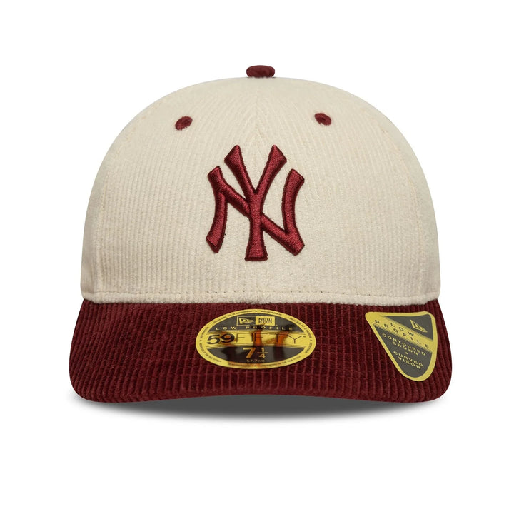 New Era MLB Cord Cream Low Profile 59FIFTY NY Yankees cream/maroon - Shop-Tetuan