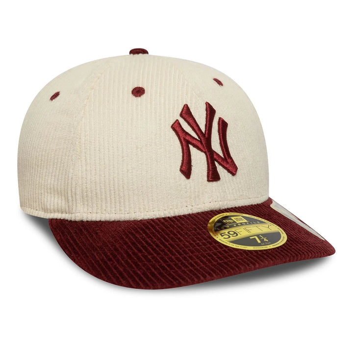 New Era MLB Cord Cream Low Profile 59FIFTY NY Yankees cream/maroon - Shop-Tetuan