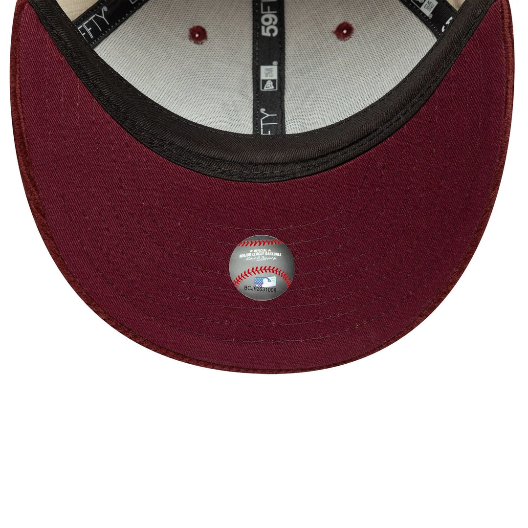 New Era MLB Cord Cream Low Profile 59FIFTY NY Yankees cream/maroon - Shop-Tetuan