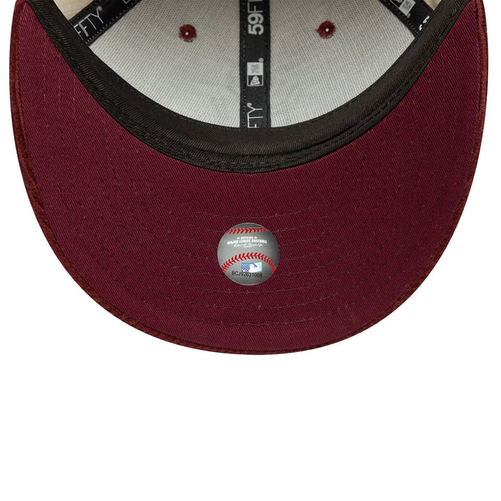 New Era MLB Cord Cream Low Profile 59FIFTY NY Yankees cream/maroon - Shop-Tetuan