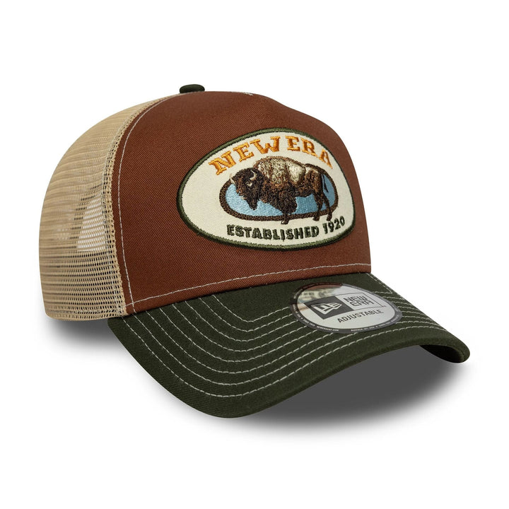 New Era Animal Patch 9FORTY A-Frame Trucker dark green - Shop-Tetuan