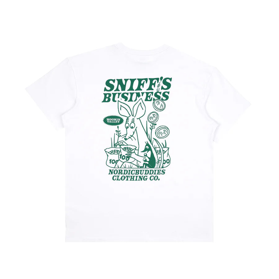 Moomin Nipsu Bisnes tee white