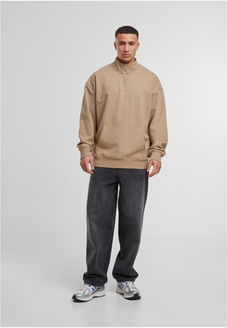 DEF Zipper Crewneck Greige