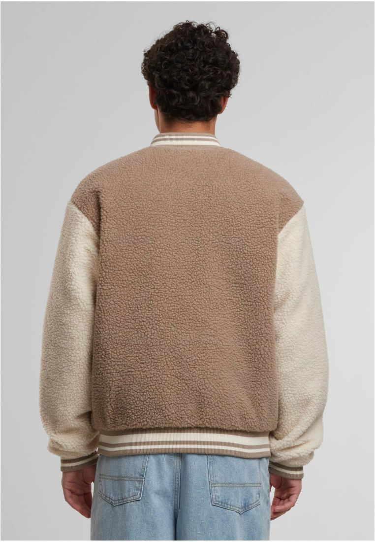 Urban Classics Teddy College Jacket darktaupe