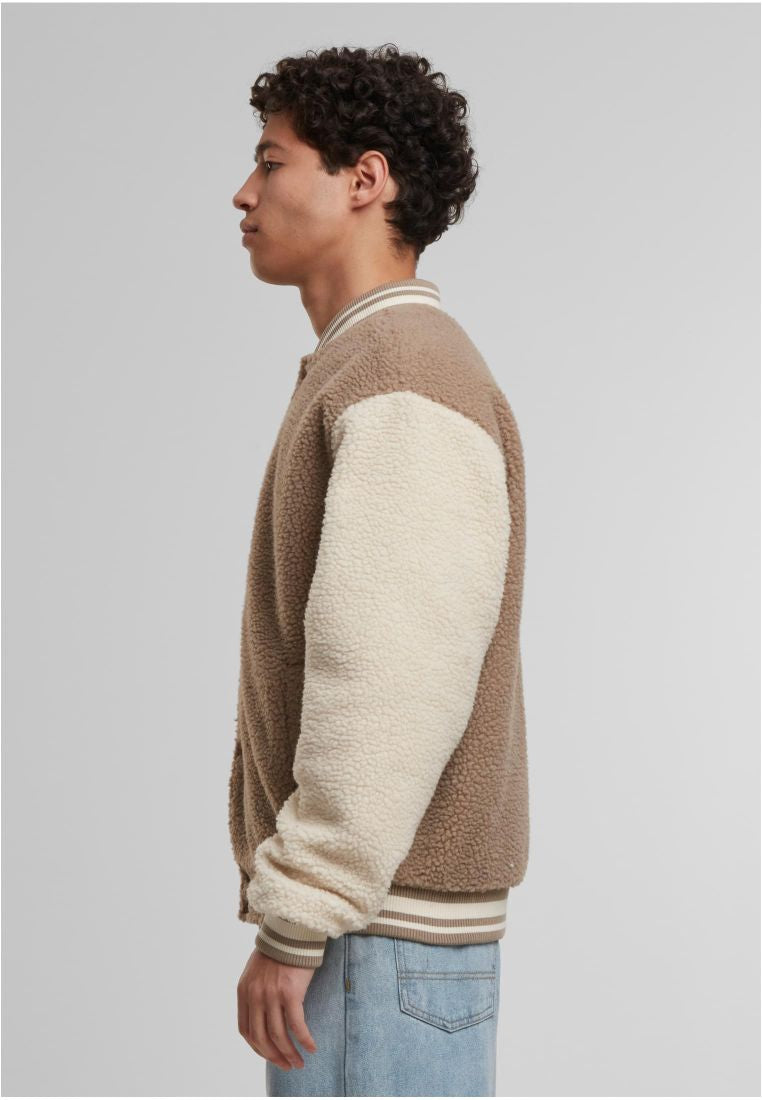 Urban Classics Teddy College Jacket darktaupe