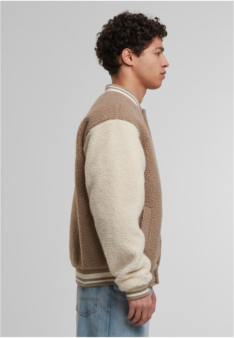 Urban Classics Teddy College Jacket darktaupe