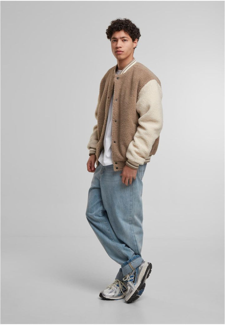 Urban Classics Teddy College Jacket darktaupe