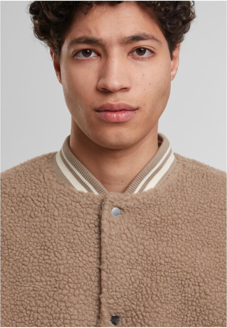 Urban Classics Teddy College Jacket darktaupe