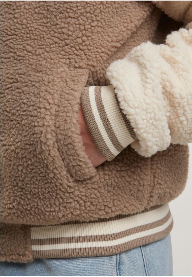 Urban Classics Teddy College Jacket darktaupe