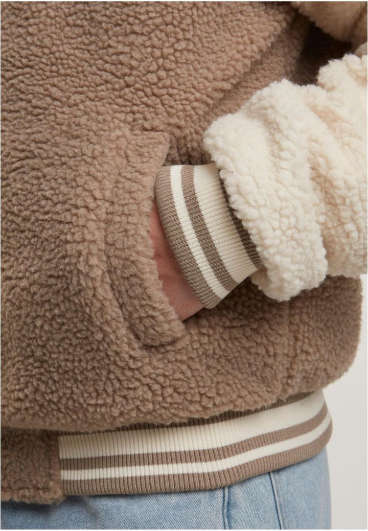 Urban Classics Teddy College Jacket darktaupe