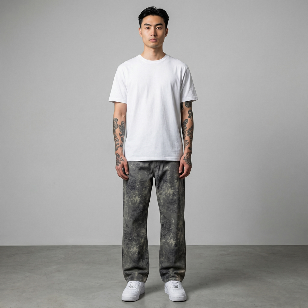 True Religion Vinny SN No Flap 34IN jeans tie dye camo printed wash - Shop-Tetuan