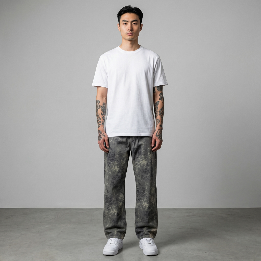 True Religion Vinny SN No Flap 34IN jeans tie dye camo printed wash - Shop-Tetuan