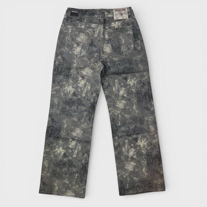 True Religion Vinny SN No Flap 34IN jeans tie dye camo printed wash - Shop-Tetuan