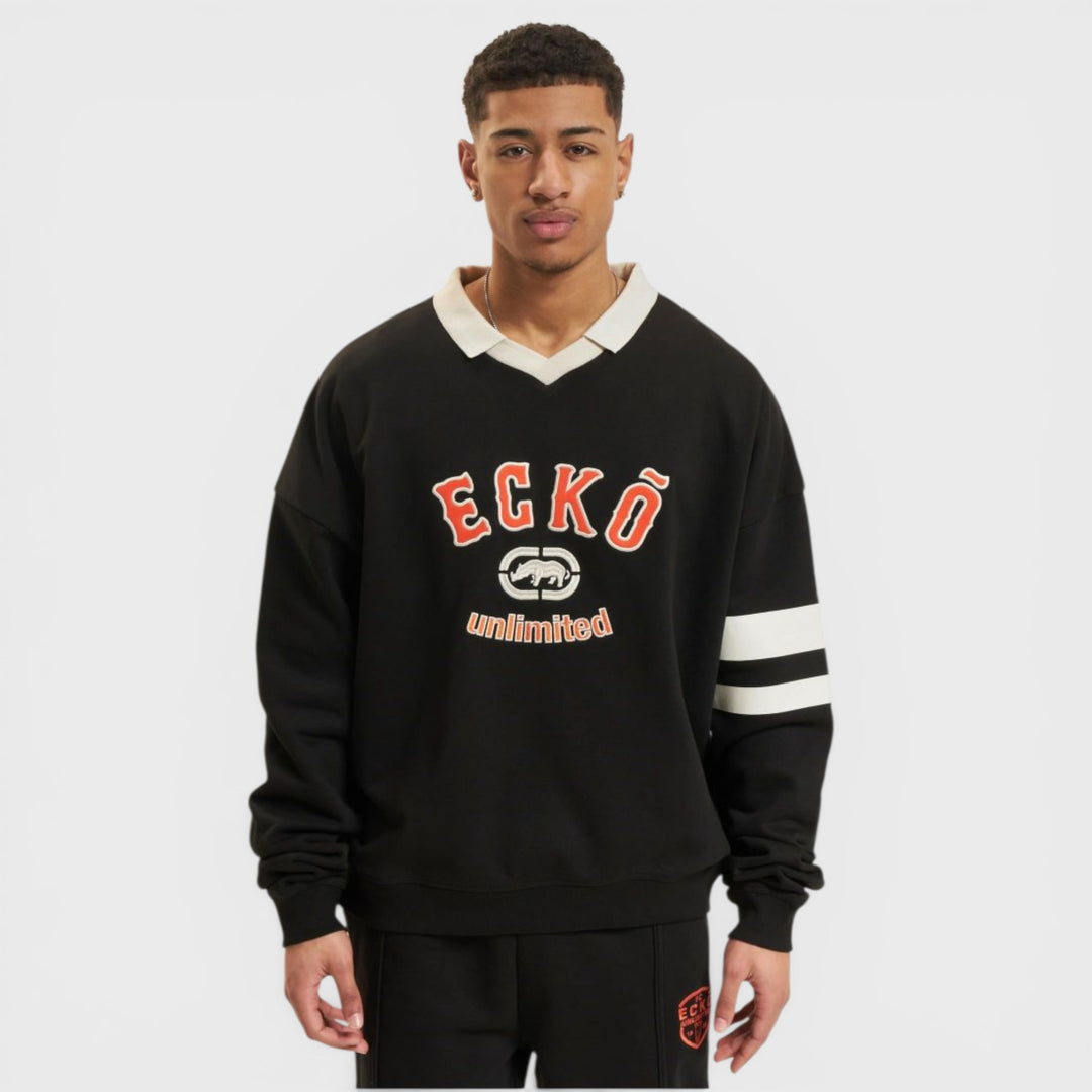 Ecko Unltd. VintageCollar Pullover black/sand - Shop-Tetuan