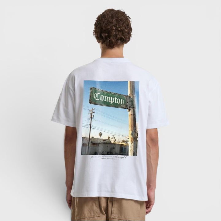 Mister Compton BLVD Oversize Tee white