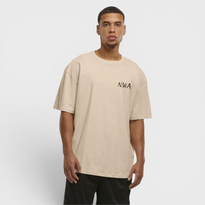 Mister N.W.A Logo FB Oversize Tee whitesand