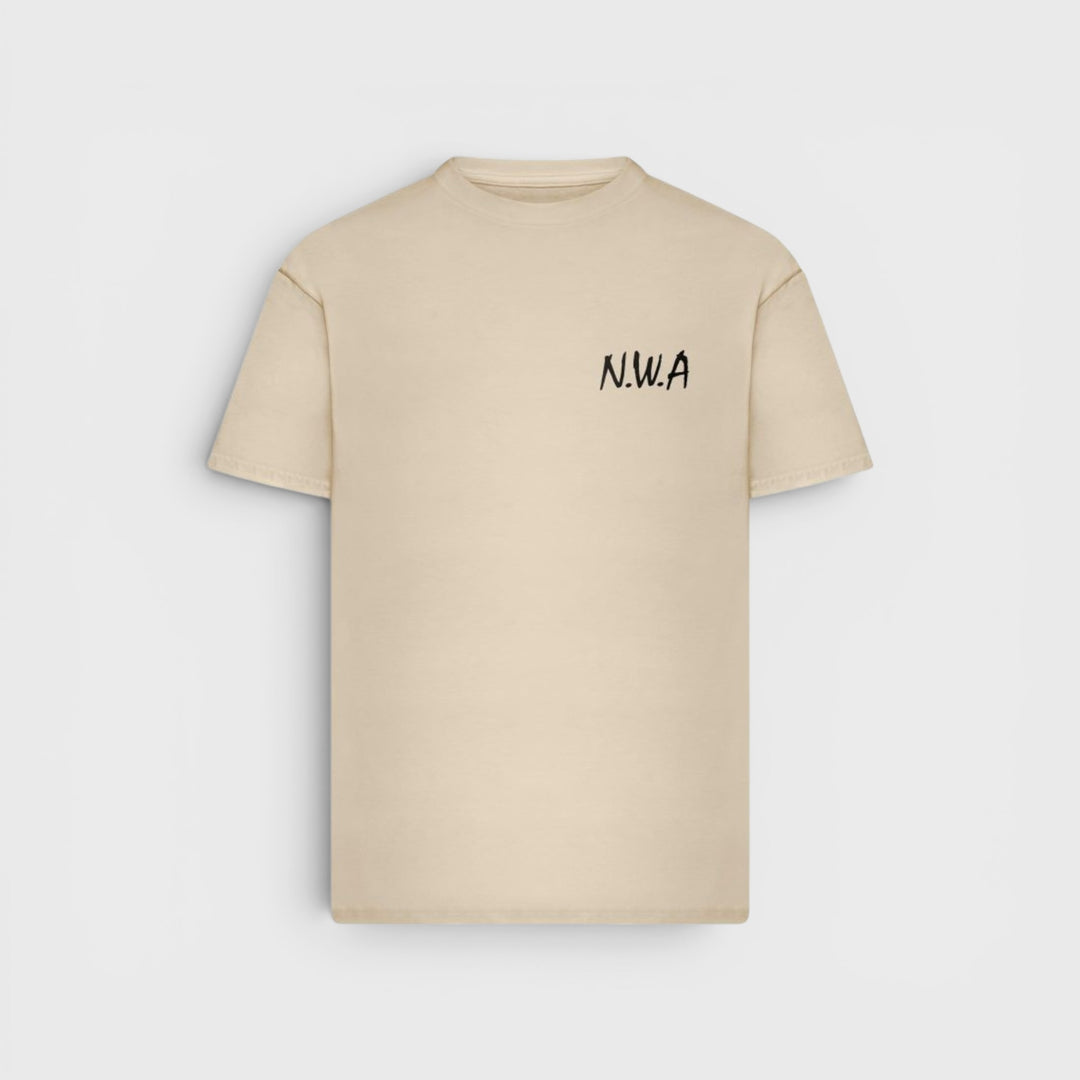 Mister N.W.A Logo FB Oversize Tee whitesand