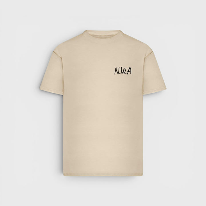 Mister N.W.A Logo FB Oversize Tee whitesand