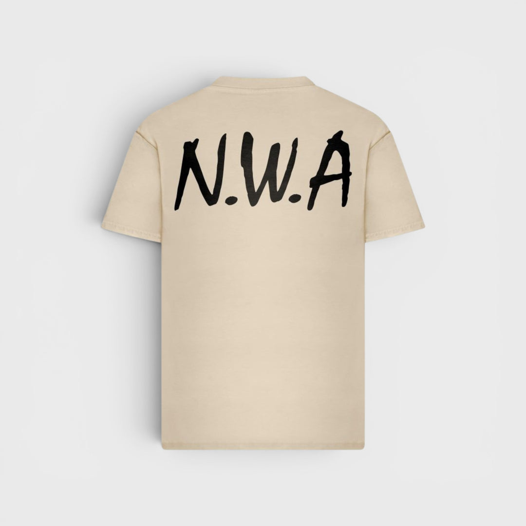 Mister N.W.A Logo FB Oversize Tee whitesand