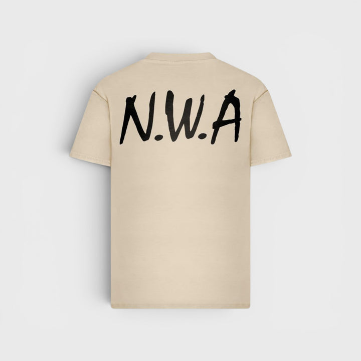 Mister N.W.A Logo FB Oversize Tee whitesand